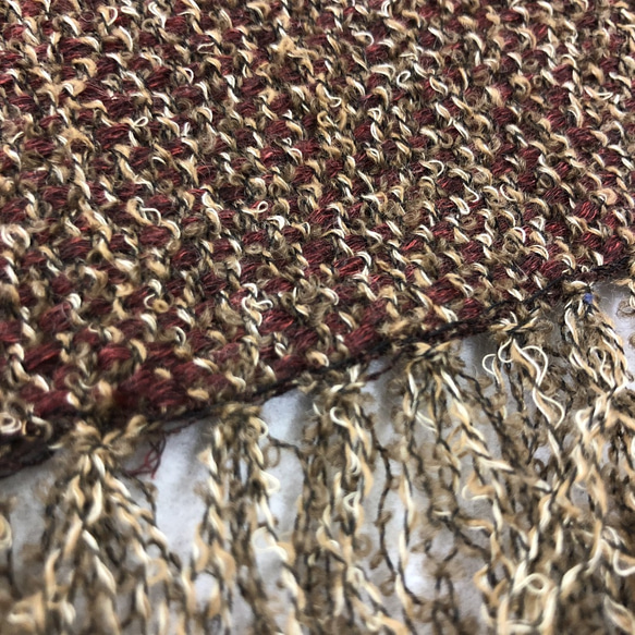 【SOLD】●22　男女兼用　機織り 手織りマフラー ショール ストール 5枚目の画像