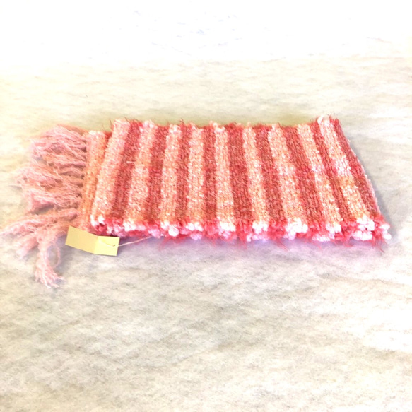【SOLD】●65　機織り 厚手 手編み　手織りふかふかマフラー ショール ストール 5枚目の画像