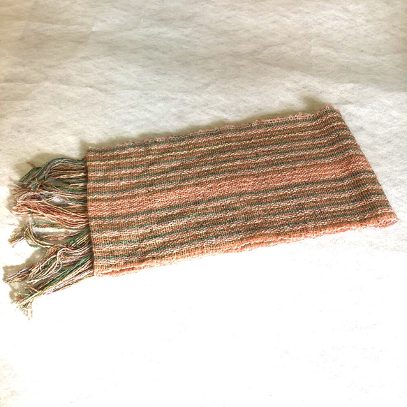 【SOLD】手織り機織りマフラー ショール  ストール 5枚目の画像