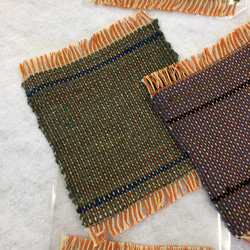 【SOLD】●55 手織り　機織り　コースター10枚 5枚目の画像