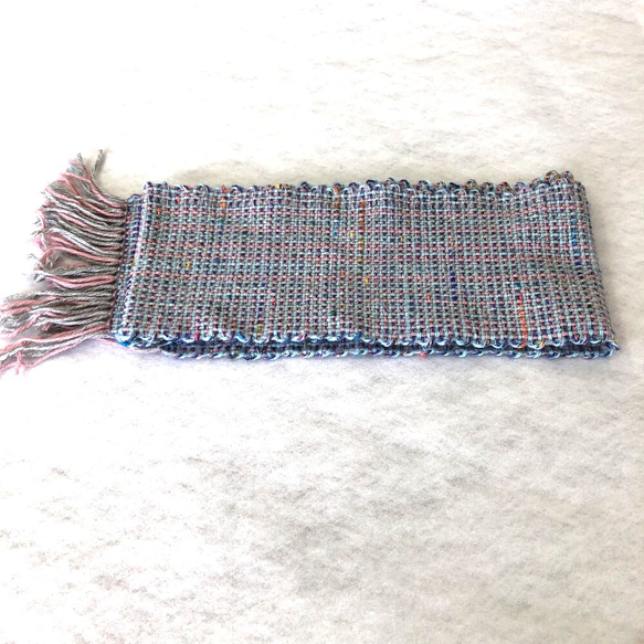 【SOLD】手織り 機織りマフラー  ウール使用 暖かい 7枚目の画像