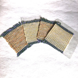 【SOLD】日本製　機織り手織り4枚コースター 1枚目の画像