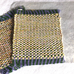 【SOLD】日本製　機織り手織り4枚コースター 3枚目の画像