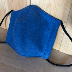 夏仕様⭐︎受注製作⭐️藍染カディマスク　　　　　　　　　　　インディコ 6枚目の画像