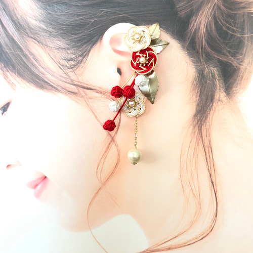 水引 イヤーカフ 和 成人式 卒業式 結婚式 イヤーカフ HANAMUSUBI 通販