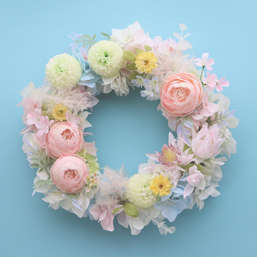 癒されカラーのゆめかわリース☆ リース Milky white 通販 12281799