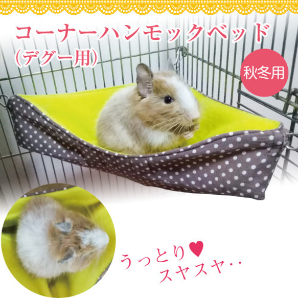 デグー コーナーハンモックベッド（デグー・シマリス・モモンガ用