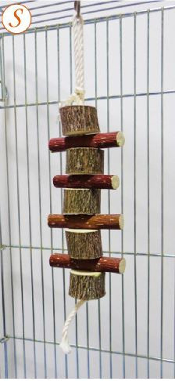 天然木 おもちゃ（吊るし木）S 鳥用 おもちゃ木材 玩具 小鳥 安全 1枚目の画像