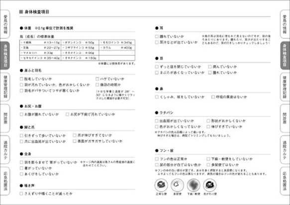 寵物鳥健康管理筆記本(NEW) 鳥類、鳥類、長尾小鸚鵡、健康檢查 第3張的照片