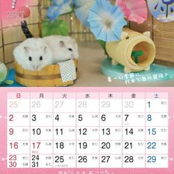 2017年 風船うさぎモコちゃんカレンダー2冊組（200円お得）動物ハンドメイド2016 9枚目の画像