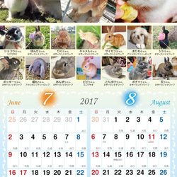 2017年 うさぎづくし壁掛けカレンダー4冊組（1000円お得）動物ハンドメイド2016 5枚目の画像