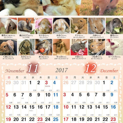 2017年 うさぎづくし壁掛けカレンダー4冊組（1000円お得）動物ハンドメイド2016 7枚目の画像