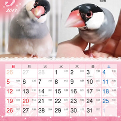 2017年 文鳥づくし卓上カレンダー　１冊　動物ハンドメイド2016 4枚目の画像
