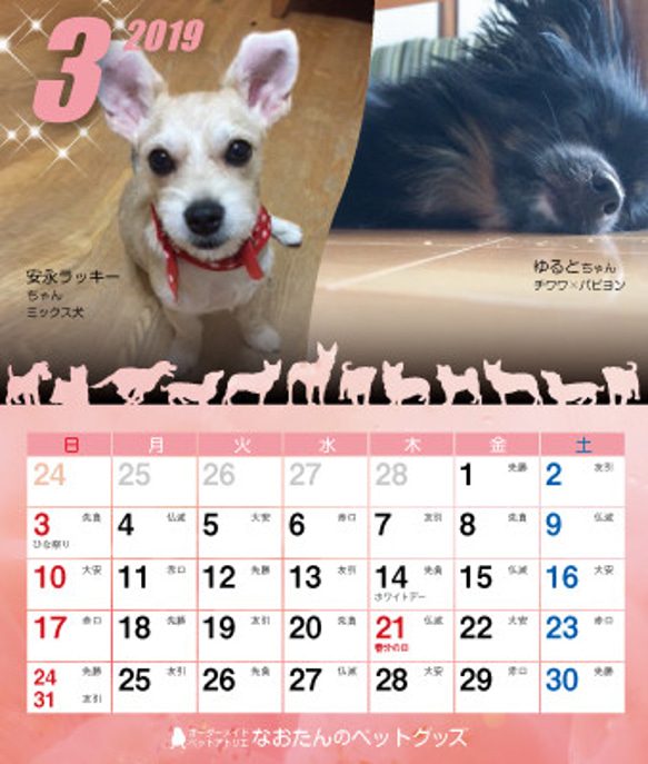 2019年 犬づくし卓上カレンダー 4枚目の画像
