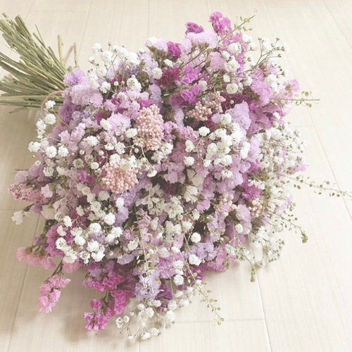 ドライフラワー スターフラワー　カスミソウ　花束　結婚式 ドライフラワー スターフラワー カスミソウ 花束 結婚式 ドライ