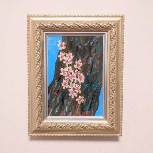Sakuranohana様 桜の花 (油画」額縁付き（風景画「天空の花畑・芝桜編」油彩画