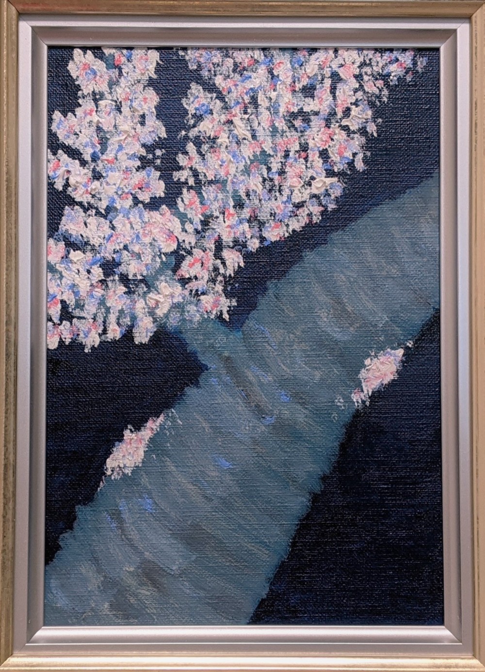 さくら～夜桜　　額装　油彩画原画