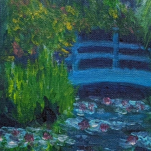 モネの庭 青い橋(1) 額装 油彩画原画 絵画 yko 通販 12221337