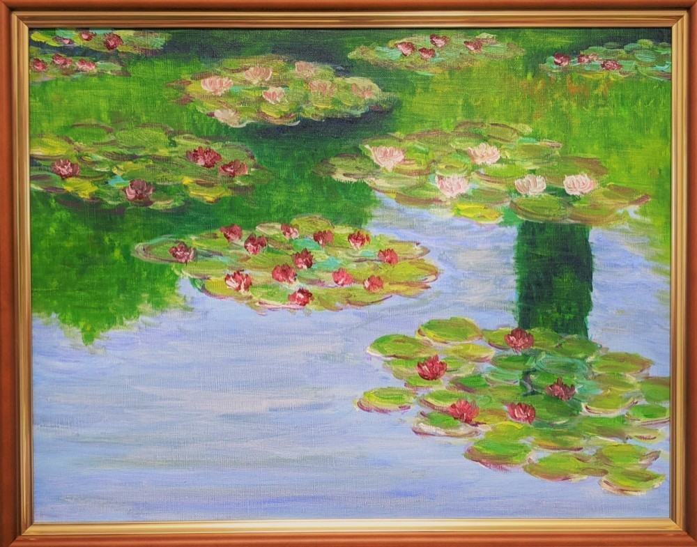 モネの庭 睡蓮(2) 額装 油彩画原画 (F6) 絵画 yko 通販 12257756