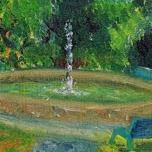 シモンズグランドセール モネの庭 噴水(1) 額装 油彩画原画 絵画 yko 通販 12297005 絵画+タペストリー