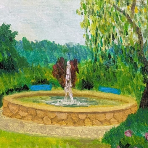 モネの庭 噴水(2) 額装 油彩画原画 (F6) 絵画 yko 通販 12374384
