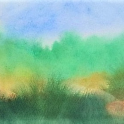夏の南アルプス　水彩画原画 1枚目の画像