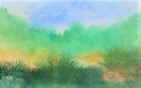 夏の南アルプス　水彩画原画 1枚目の画像