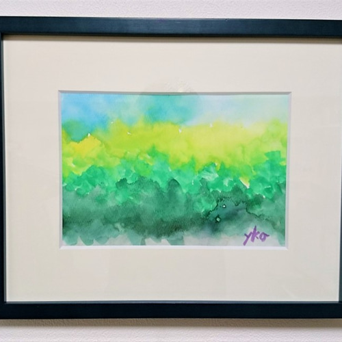 RUKURUKUさま専用（原画）優しい緑【A5サイズ／水彩画／#2341】 RUKURUKUさま専用（原画）春の兆し 2【A5サイズ／水彩画】絵画
