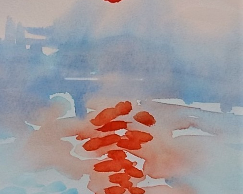 印象朝日 水彩画原画 絵画 yko 通販 7515169｜Creema(クリーマ