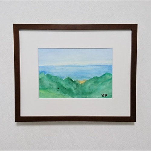 遠く見える佐渡島 水彩画原画 絵画 yko 通販｜Creema(クリーマ) 7931368