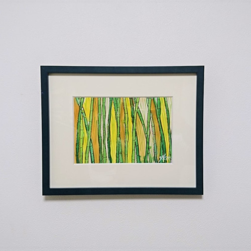 水彩画 原画 有 水彩画原画 信州風景・斑尾山と千曲川