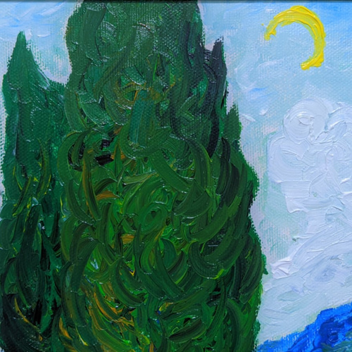 夜明け 油絵 Oilpainting 22.5cmx30cm 4号 木製パネル | Ateli