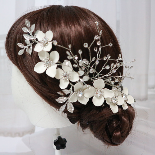 静寂の花ヘアアクセサリーセット(4点セット、バラ売り可) ヘッドドレス 