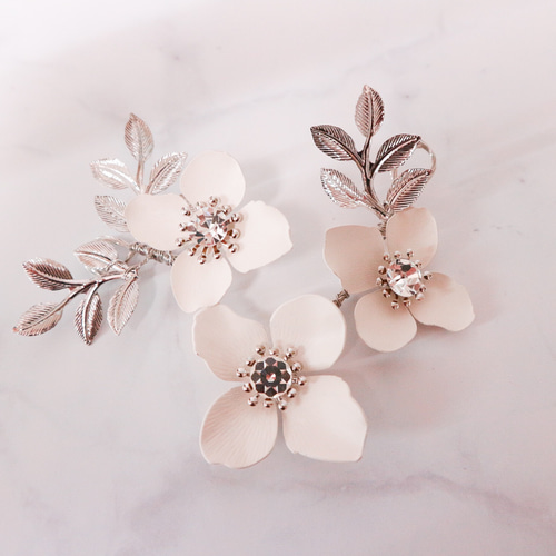 静寂の花ヘアアクセサリーセット(4点セット、バラ売り可) ヘッドドレス 