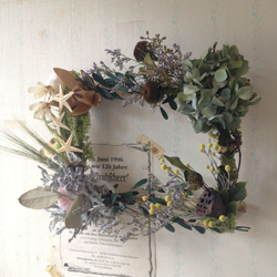みどりの額縁＊ドライフラワーのフレームアレンジ＊ リース 木村植物