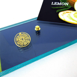 【K18ゴールド仕上げ】スライスレモンのブローチ (タックピン) 1枚目の画像