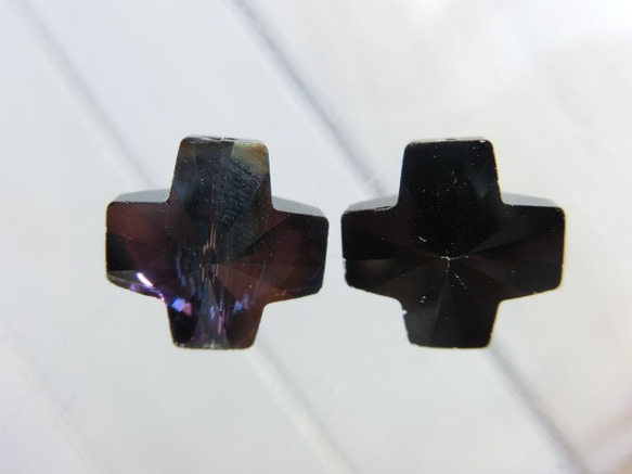 10個　クリスタルガラスビーズ　クロス　約14mm程度　Ｋ１１ 2枚目の画像