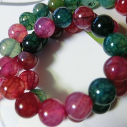 1本 DYEING STONE 水色ー 8mm×35㎝ 約45個 パワーストーン 天然石 C21