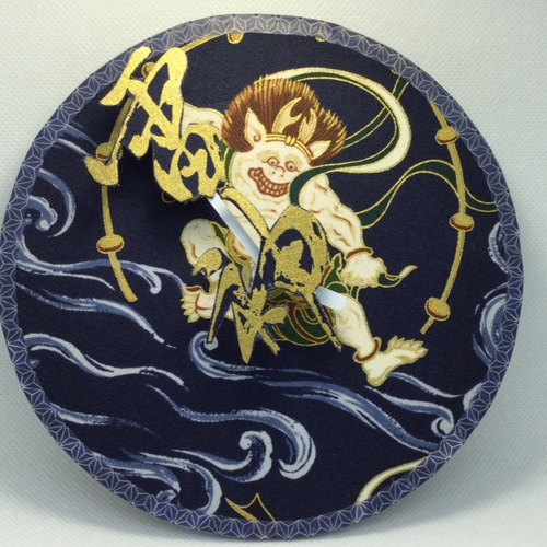 ハンドメイド　風神雷神壁掛け時計 風神雷神壁掛け