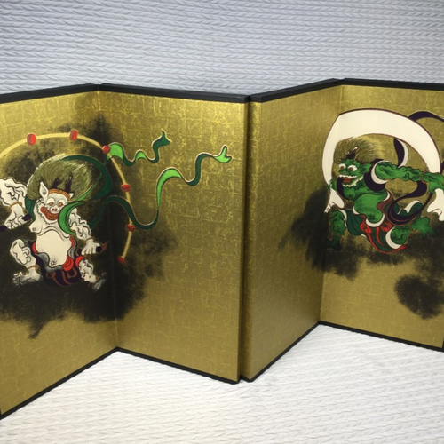 最終価格！風神雷神フィギュア&ミニ金屏風4曲 風神雷神フィギュア ミニ金屏風4曲付き 京都国立博物館 海洋堂