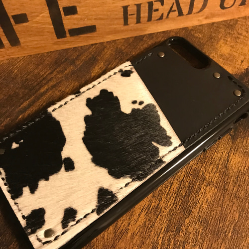 本革 iPhoneケース ハラコ 素材 ポケット付き 革の色 選べます iPhone