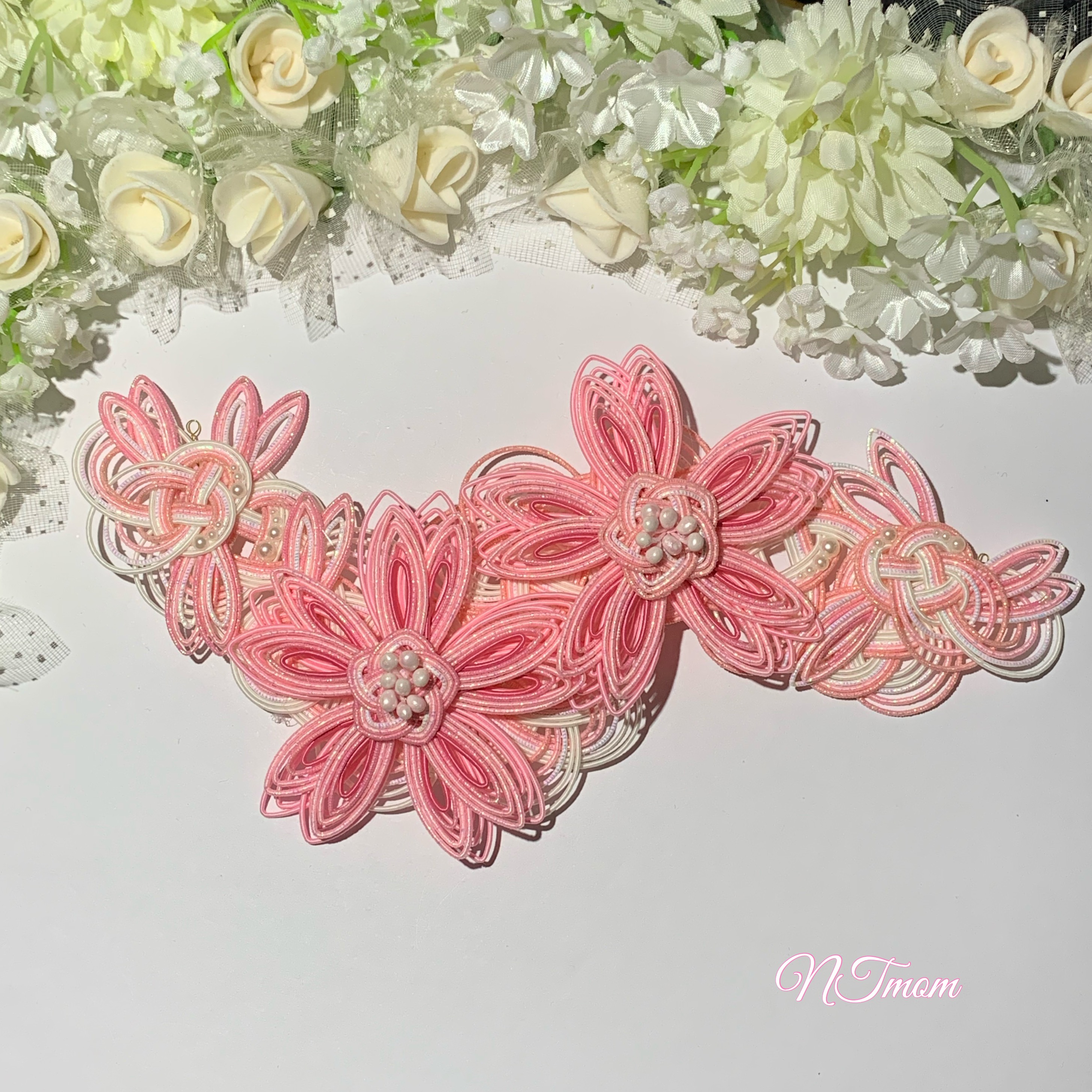 成人式卒業式結婚式・和装水引髪飾り・桜