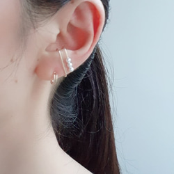 hug* 14kgf / フックイヤーカフ SWAROVSKI pearl (左耳専用