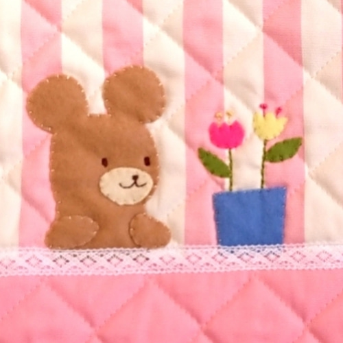ほっこりくまちゃんのアップリケ レッスンバッグ/レッスンバッグ