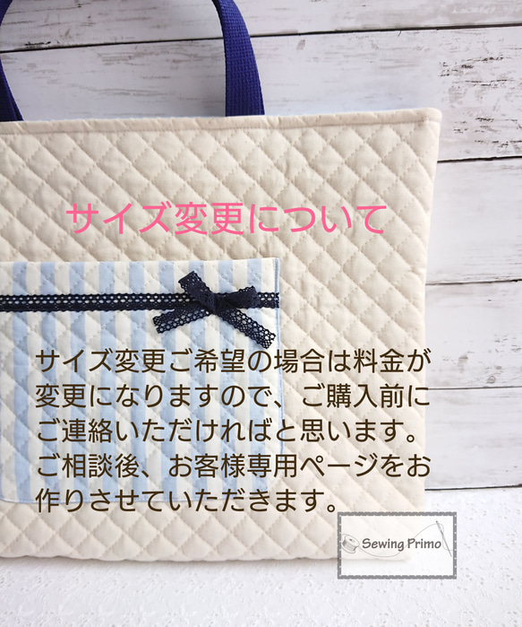 いちごちょうちょ入園入学5点セット/レッスンバッグ・上履き袋・体操着袋・給食袋・ランチョンマット 9枚目の画像