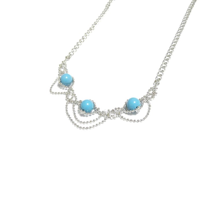 【つむぎ姫】ターコイズのチョーカーネックレス