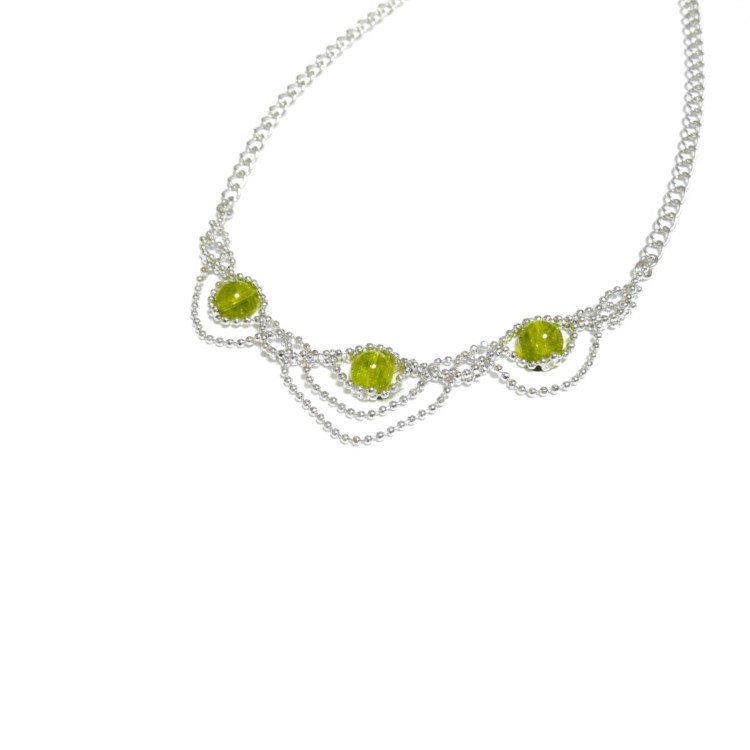 【つむぎ姫】ペリドットのチョーカーネックレス