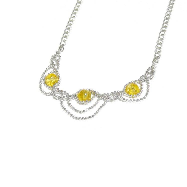 【つむぎ姫】シトリン/黄水晶のチョーカーネックレス