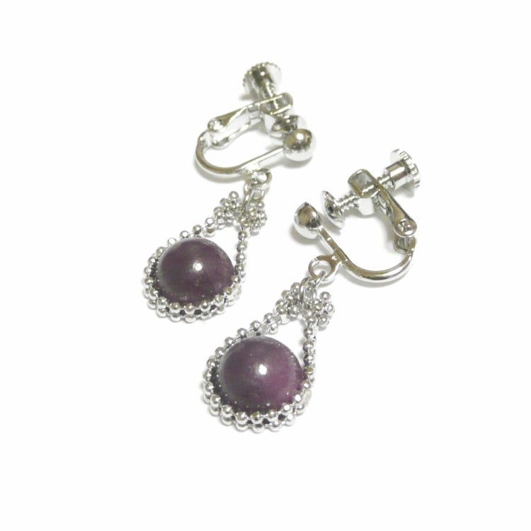 【銀編み馬蹄】ルビーのイヤリング