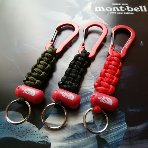カラビナキーホルダー□レッドカラビナ□mont-bell・ノースフェイス 